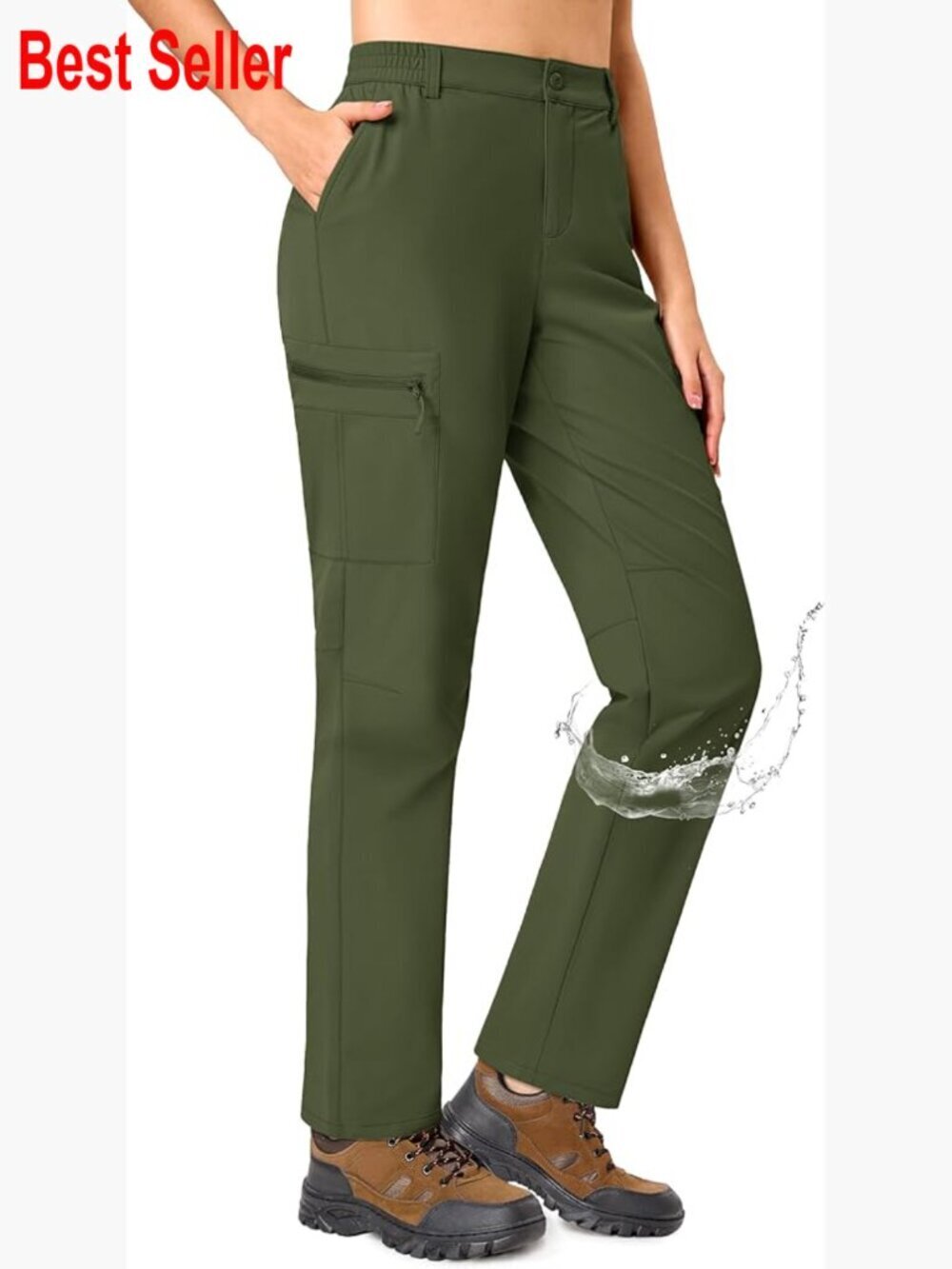 Lightweight Water Resistant Hiking Cargo Pants with Zipper Pockets